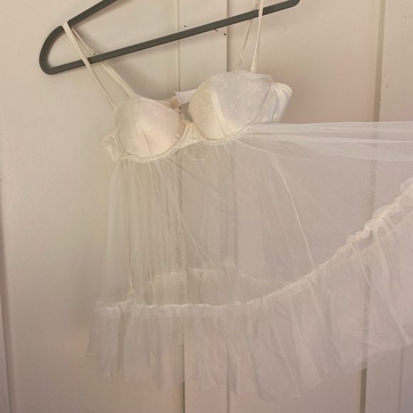 Y2K Victoria’s Secret Mesh Babydoll Nightie Lingerie Fairly Core - Picture 4 of 5